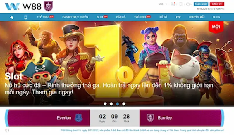 Nổ Hũ W88 Hệ thống jackpot hấp dẫn và nhiều trò chơi